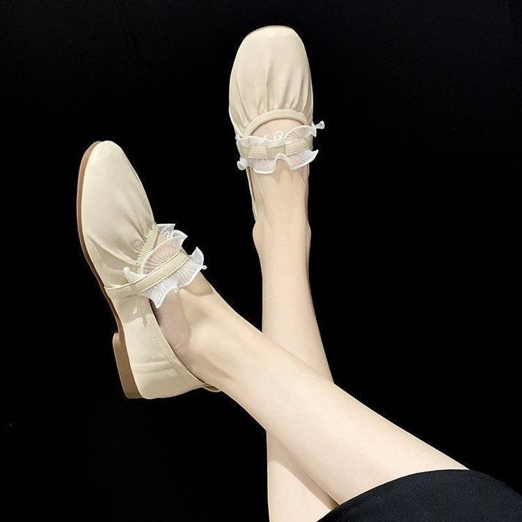 Giày Búp Bê Đế Bằng Mềm Mại Dễ Phối Đồ Thời Trang Mùa Thu Cho Mẹ Bầu Phong Cách Pháp 2021