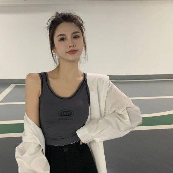 Jiashucheng Áo Dây Bằng Lụa Lạnh Có Đệm Ngực Thoáng Khí Hàng Bán Chạy Phong Cách Mới Cho Nữ