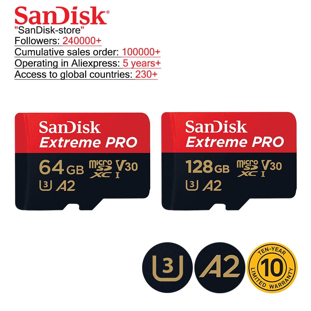 Thẻ Nhớ SanDisk TF 100% 32GB 64GB 128GB 256GB 512GB UHS-I A1 Cho ĐiệN ThoạI / ĐiệN ThoạI / 10 TuổI | BigBuy360 - bigbuy360.vn