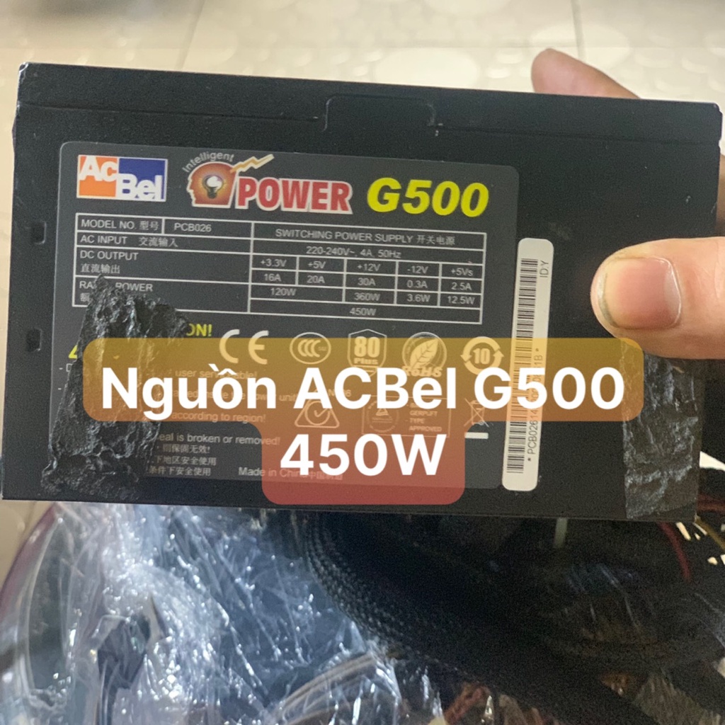 UPS N Guồn PC Hiệu AcBel G500 450W Flus 80 (6p,8p vga,8p cpu) Dây Dài - Vi Tính Bắc Hải