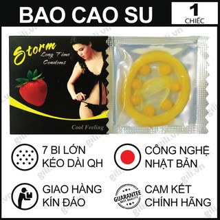 Bao cao su Storm Long Time hộp 1 chiếc kéo dài thời gian, hương dâu tăng khoái cảm tiêu chuẩn Nhật Bản giá rẻ tiết kiệm