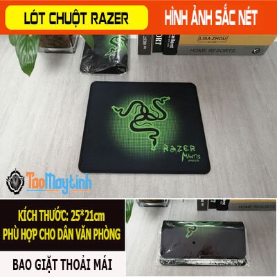 Lót chuột Razer kích thước 25*21cm - Mouse Pad Razer Chơi Game Giá Rẻ - Lót chuột máy tính đẹp Dùng cho Văn phòng