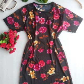 Đầm thun lạnh suông hoa