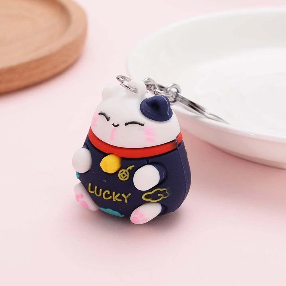 LANFY Móc Khóa Hình Mèo May Mắn Ba Chiều Dễ Thương