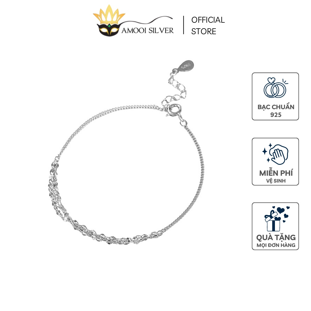 Lắc Chân Bạc S925 Dáng Tua Rua Đoạn Giữa - Amooi Silver AC40