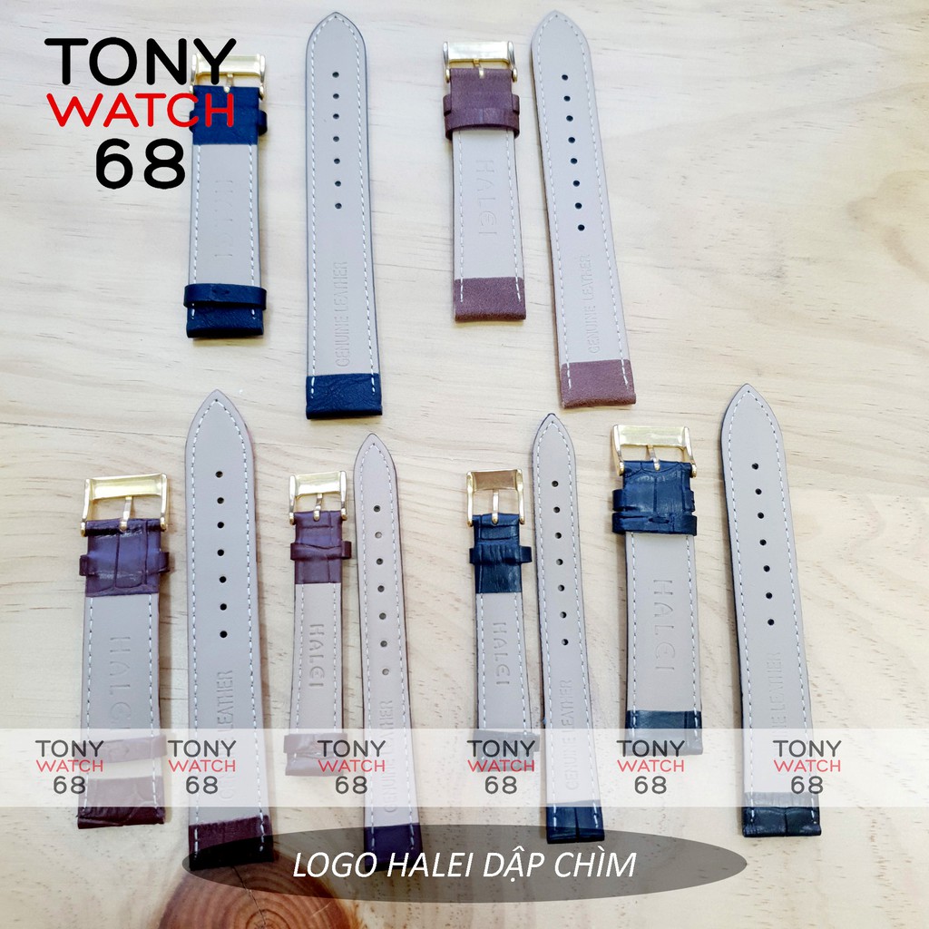 Dây da đồng hồ Halei chính hãng kích thước 14mm cho nữ