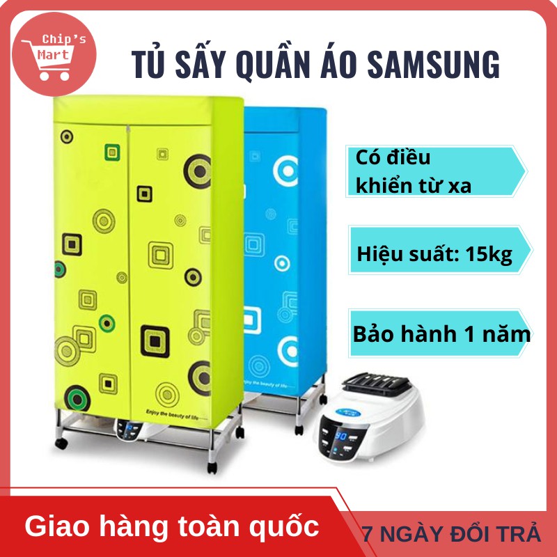 [XẢ KHO] TỦ SẤY QUẦN ÁO SAM SUNG kèm điều khiển từ xa – Hiệu suất 15kg – Bảo hành 1 năm