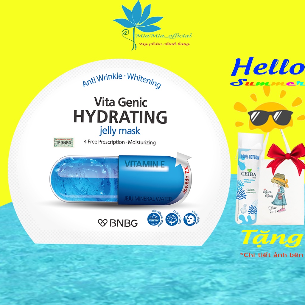 BNBG Xanh Dương [Miếng Lẻ] Mặt Nạ BNBG Vita Genic Hydrating Jelly Mask Cấp Ẩm Chống Lão Hóa [NHẬP KHẨU CHÍNH HÃNG]