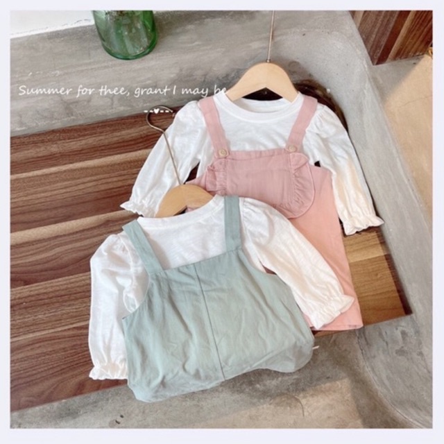 Set yếm bé gái kèm áo tay dài xinh xắn size 8-22kg ‼️Siêu xịn‼️ Siêu rẻ‼️