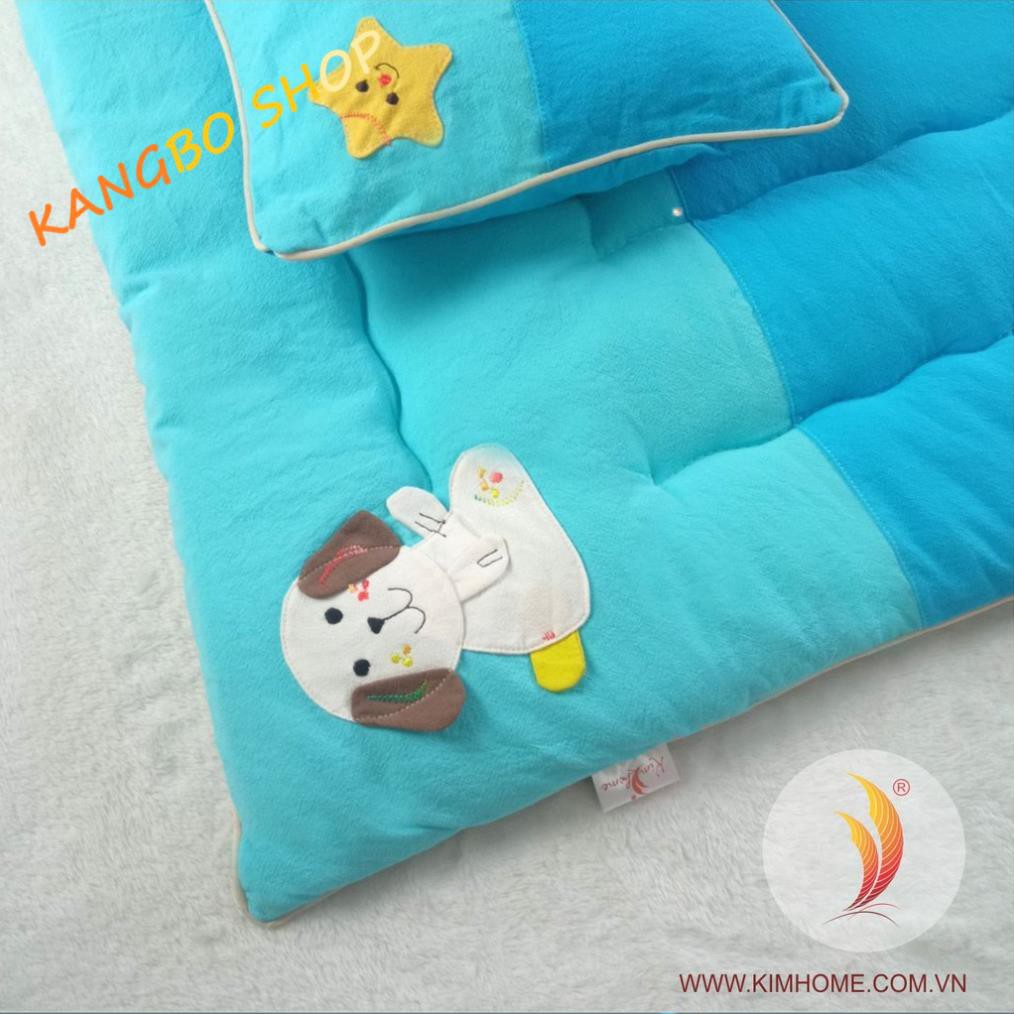 [KimHome] Bộ nệm gối trẻ em cotton cara chần gòn thương hiệu Kim Home cho bé từ 0-3 tuổi kích thước 60x100 cm giá tốt