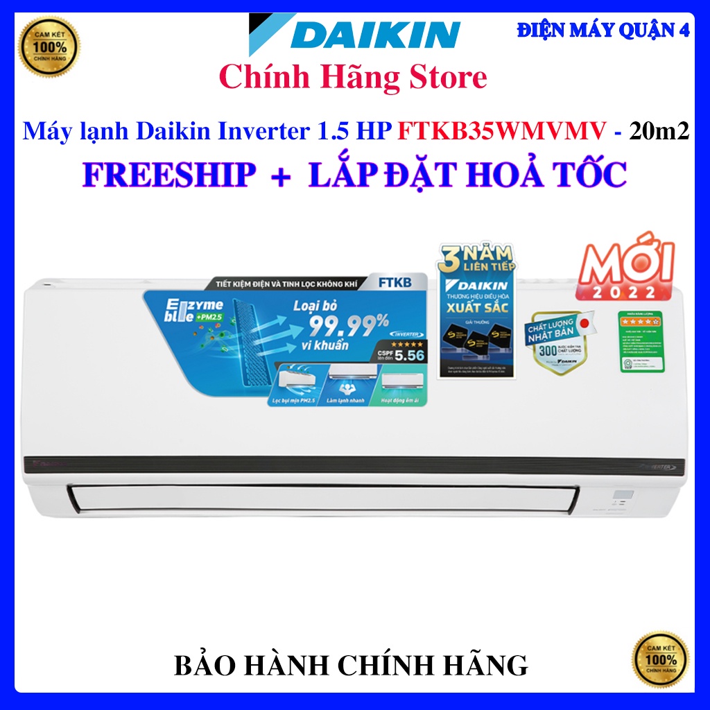 Máy lạnh Daikin Inverter 1.5 HP FTKB35WMVMV