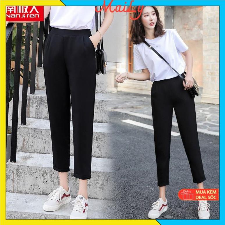 Quần tây lưng thun [HÀNG THIẾT KẾ] Quần tây nữ lưng thun khóa sườn chất vải tuyết mưa cực đẹp | BigBuy360 - bigbuy360.vn