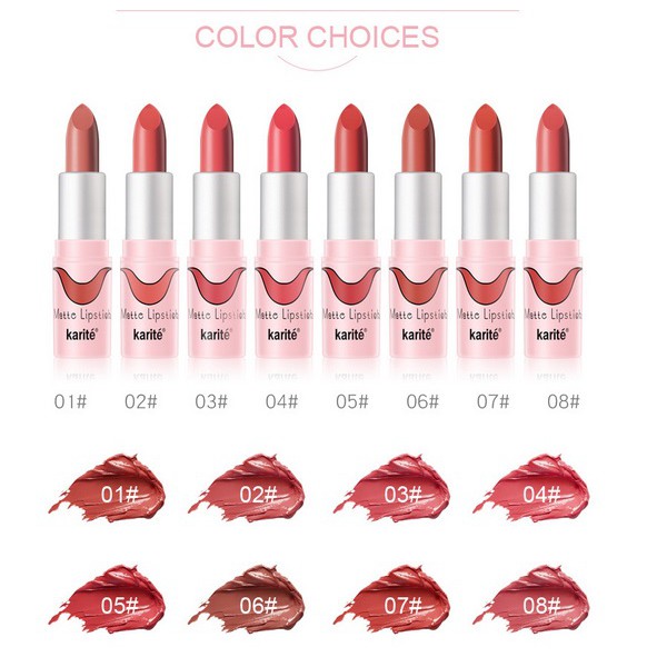 Son thỏi lì và mềm môi Kiss Beauty Matte Lipstick Karite vỏ hồng | BigBuy360 - bigbuy360.vn