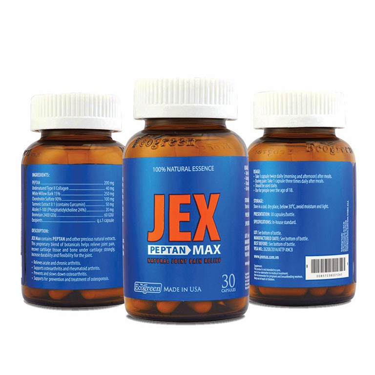 Jex Max - hỗ trợ giảm đau, tăng cường tái tạo sụn khớp, tăng độ bền, dẻo dai, giảm đau xương khớp (30 viên)