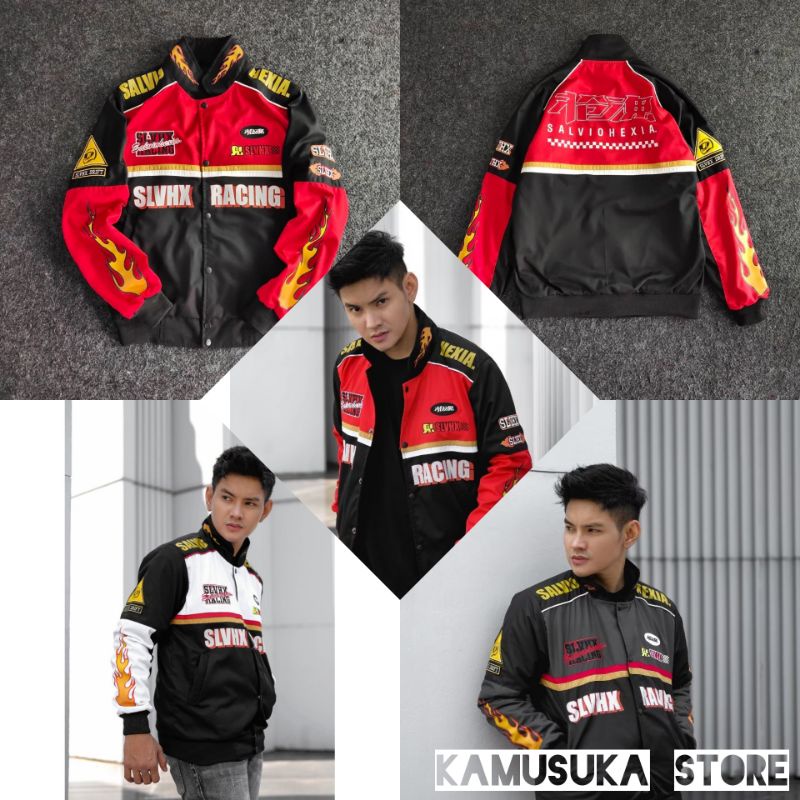 Áo Khoác NASCAR-Jalvio HEXIA-Jacket Cao Cấp Cho Nam Đua Xe Mô Tô