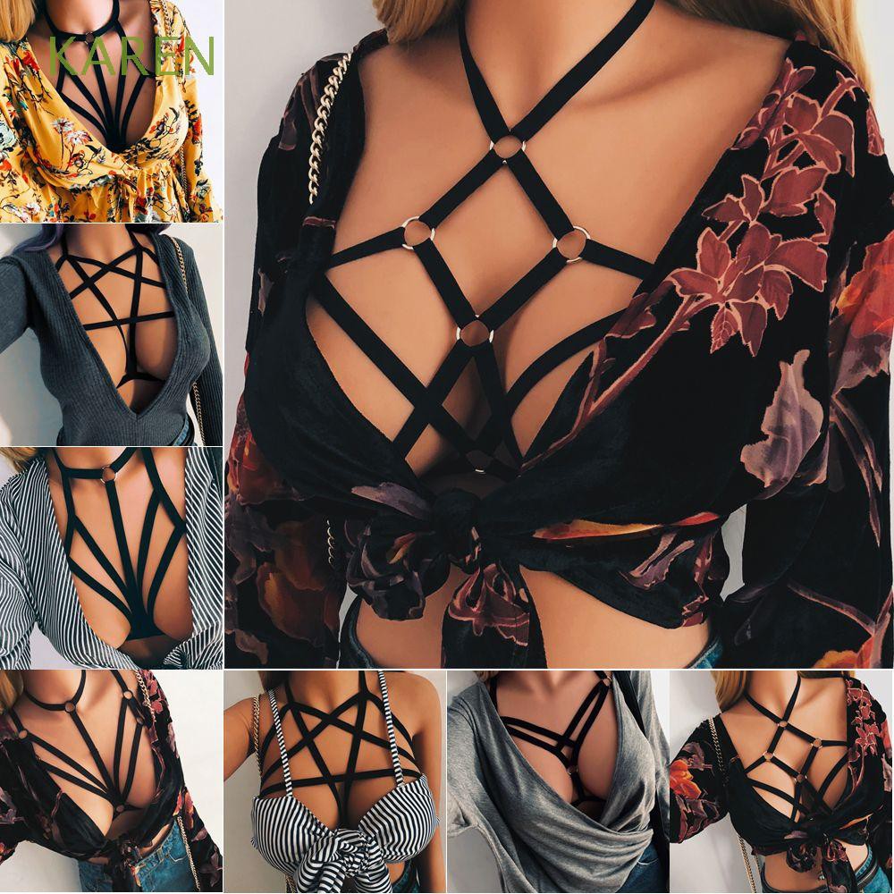 Áo ngực trang trí nhiều dây da đan chéo gợi cảm cho nữ