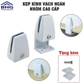 Kẹp kính vách ngăn, kẹp vách ngăn trắng kẹp kính mặt bàn kẹp vách ngăn bàn bằng nhôm cao cấp, cứng cáp và bền bỉ