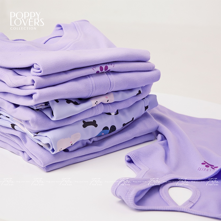 Folie Homewear -  Set đồ bộ mặc nhà tay dài thun gân cotton quần dài lụa tằm ý FLA4Q3