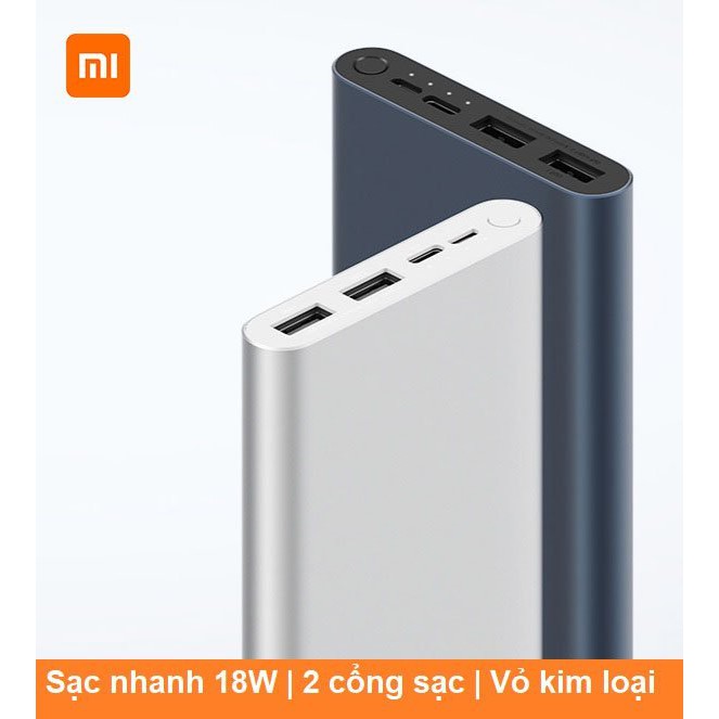 Pin dự phòng 10000mAh gen3 bản sạc nhanh 2019 | BH 3 Tháng