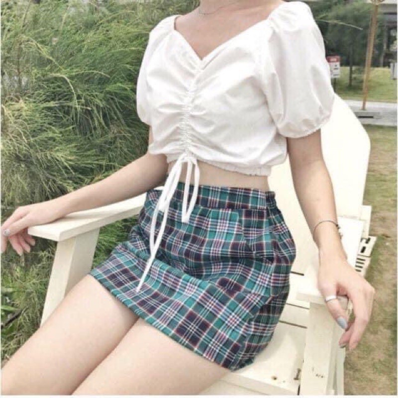 [ SIÊU SALE 42% ] [Rẻ Vô Địch] Áo Croptop Dây Rút Basic(Hàng Có Sẵn, Ảnh Thật) | BigBuy360 - bigbuy360.vn