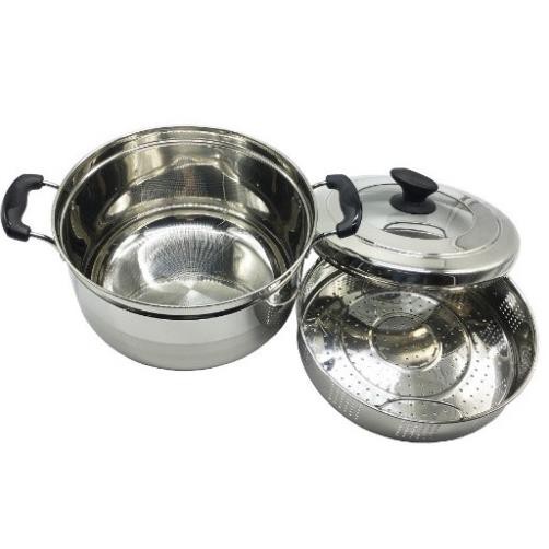 Nồi Hấp 1 tầng 1 đáy inox 304 Hoàng Gia + 1 vỉ hấp
