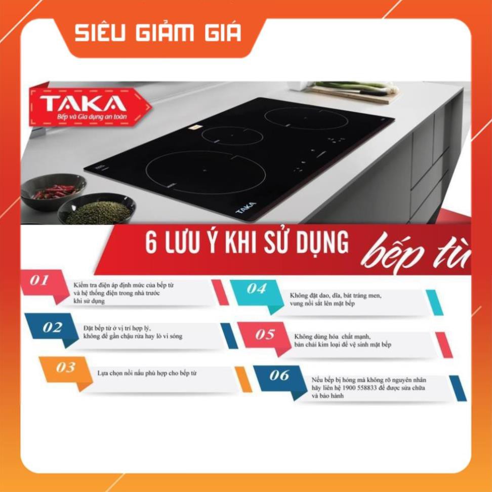 [Hàng chính hãng]  Bếp từ ba bếp TAKA TKI3EU, chính hãng Nhật Bản, bảo hành 24 tháng