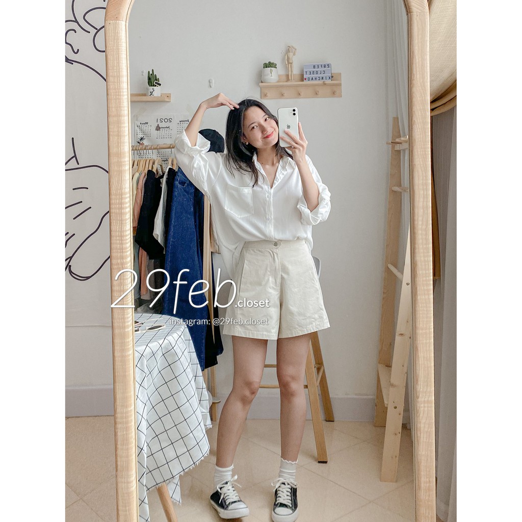 Quần short thô cạp cao 9153 (Ảnh thật)