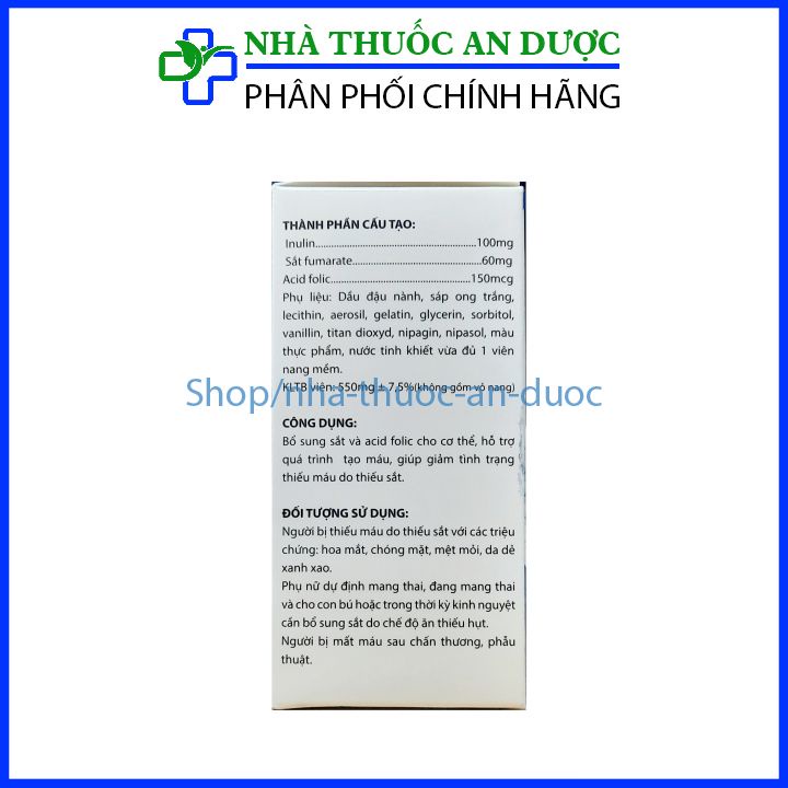 Viên uống Fe-Gold Extra TN bổ sung sắt và acid folic cho cơ thể, tạo máu, Bồi bổ sức khỏe – Hộp 80 viên