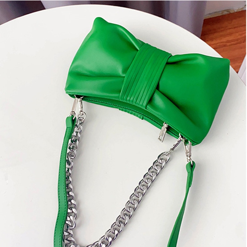 Túi đeo chéo IELGY phối dây xích kiểu dáng nơ thời trang xinh xắn dành cho nữ