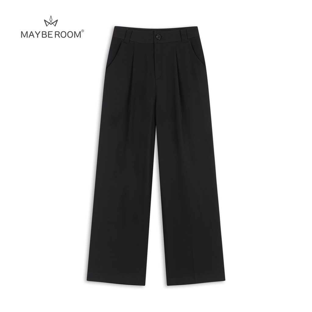 Set áo croptop mix quần suông đen - Mono set Mayberoom