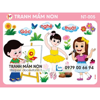 Decal mầm non - Góc nghệ thuật NT-005 (khổ lớn 127x80)