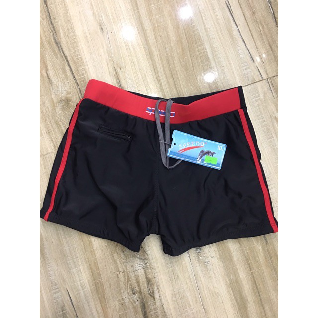 Quần Bơi Nam SPEEDO Đen Phối Xanh Đỏ Có Túi Nhỏ Đựng Chìa Khóa Tiên Lợi | BigBuy360 - bigbuy360.vn