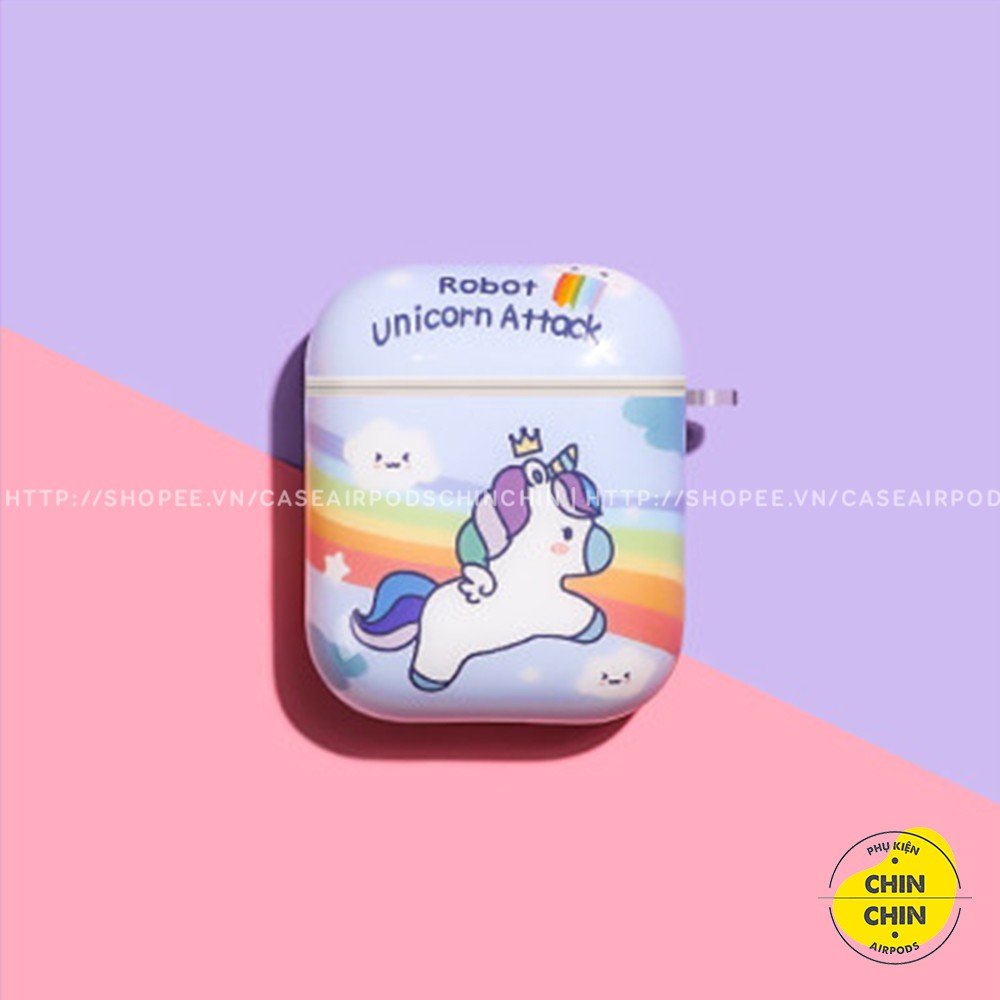 Set Case Vỏ Bao Airpod1 2 Pro Unicorn Bằng Nhựa Dèo TPU Chống Bám Bụi Kèm Móc Khóa Cực Cute - Chin Chin Shop