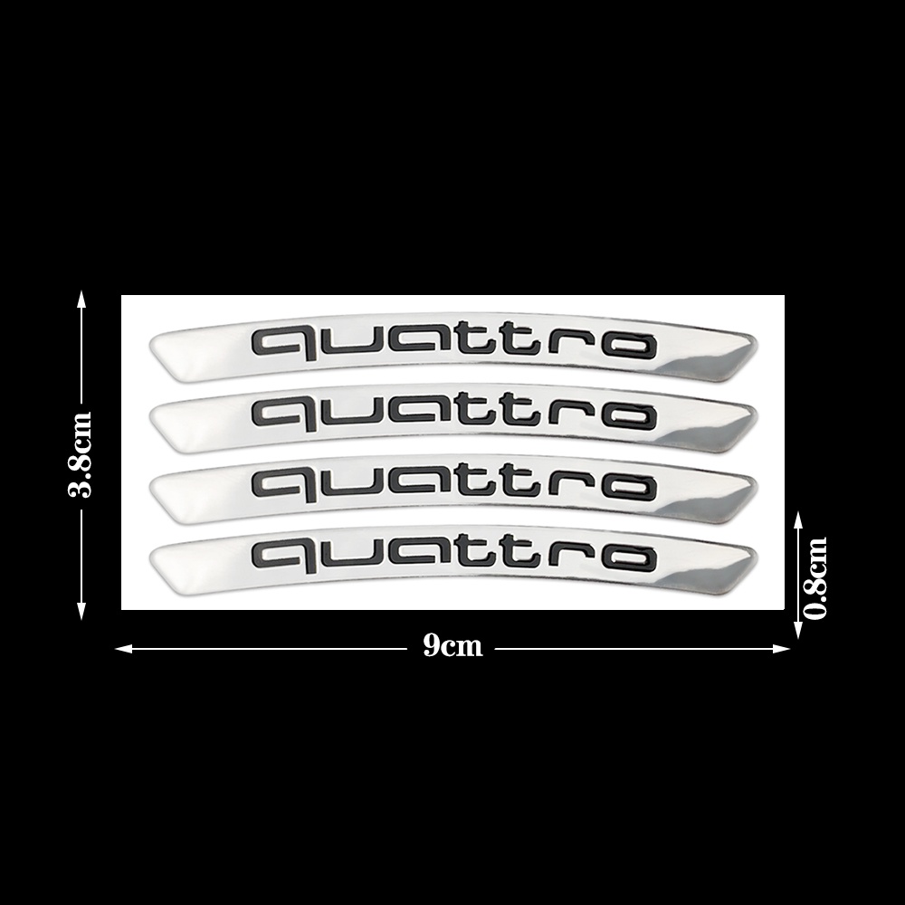 Bộ 4 Miếng Dán Trang Trí Ngoại Thất Xe Hơi Audi Bằng Nhôm
