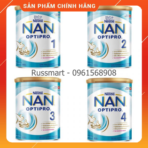 Sữa Nan Nga tăng cân tốt 1-2-3-4 800gr_chính hãng_date 2022 (chuẩn + bill)_có sẵn