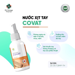Xịt tay COVAT kháng khuẩn hương quế, phòng ngừa vi khuẩn, virus, xịt sát khuẩn tay và đồ dùng