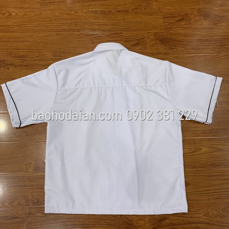 Áo đồng phục đầu bếp tay ngắn có viền thiết kế trẻ trung