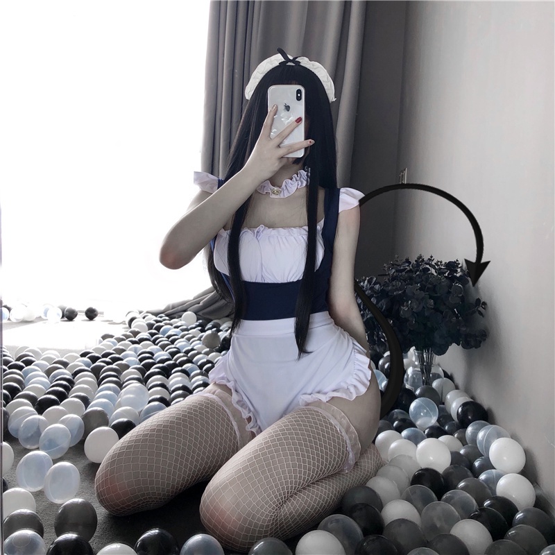 Set Cosplay Thủy Thủ Mặt Trăng, Đồ Hóa Trang Hầu Gái Tặng Kèm Tất Lưới Sexy | BigBuy360 - bigbuy360.vn