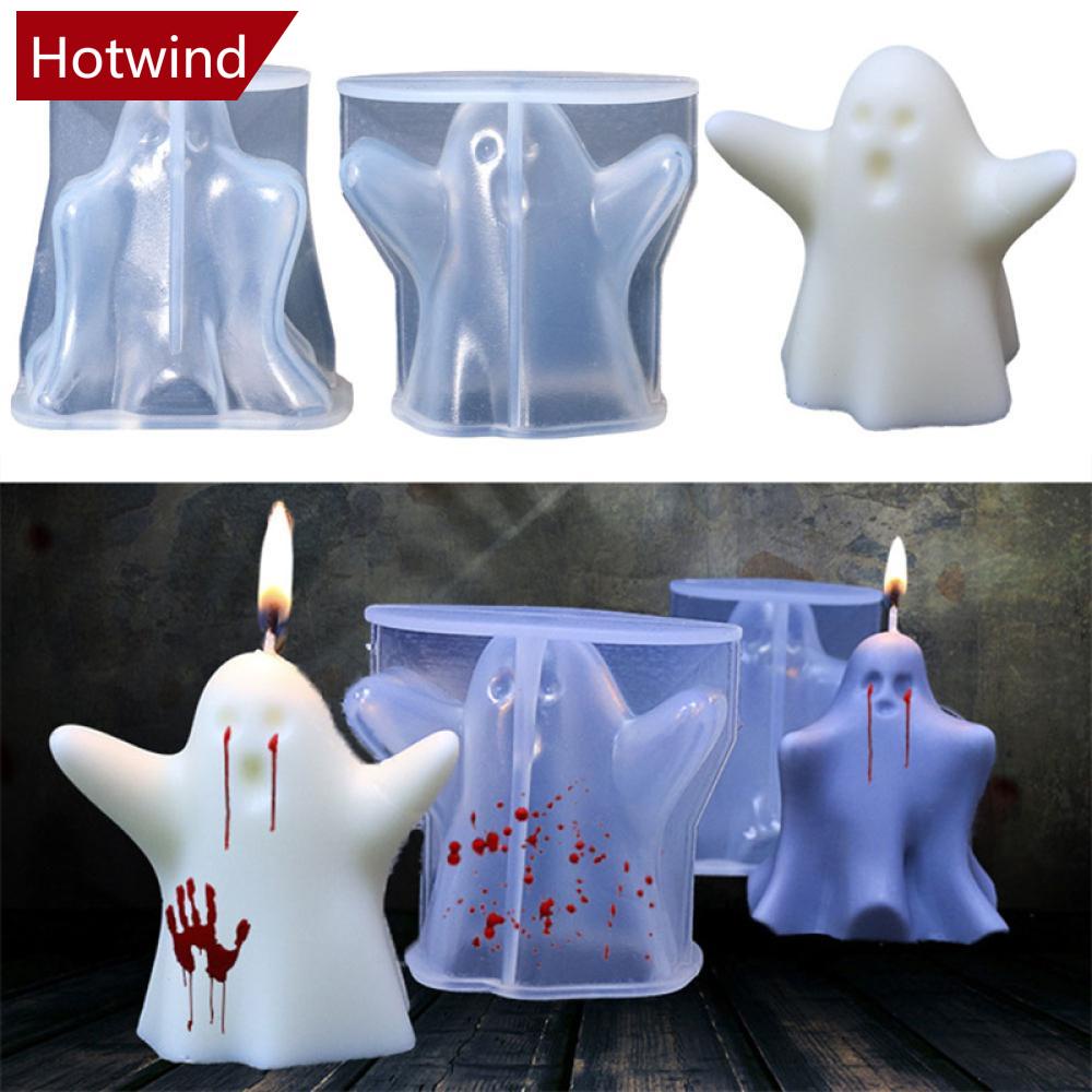 Khuôn Silicone Làm Nến / Xà Phòng Hình Ma 3D Trang Trí Halloween A9L7