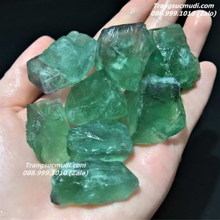 ĐÁ FLUORITE XANH LÁ DẠNG THÔ TỰ NHIÊN 100g HÀNG ĐẸP