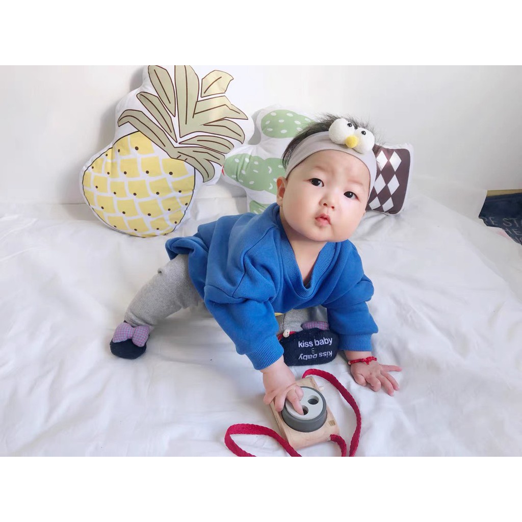 Băng đô vải họa tiết mắt chim dễ thương cho bé BD57 Mimo Baby