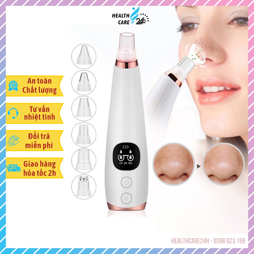 Máy hút mụn cầm tay mini cao cấp thế hệ mới Healthcare24h M112, thiết kế 3 chế độ hút bay mụn đầu đen, mụn cám
