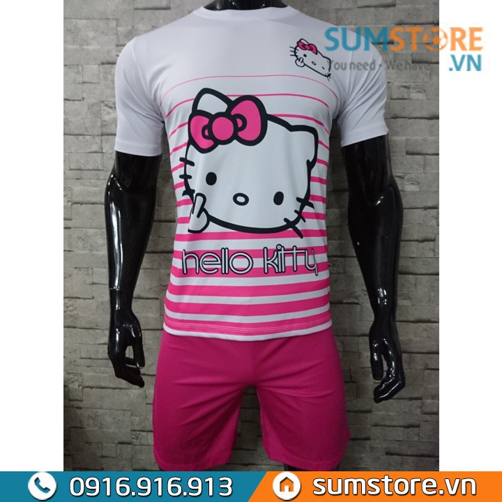 Bộ Đồ Thể Thao Đá Banh Nam Nữ Hello Kitty Hồng Đậm Cực Kute -Áo Bóng Đá Đẹp Thun Lạnh Mịn Và Mát 🥇 *