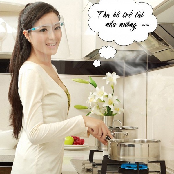 ( 222 ) Kính Chống Giọt Bắn Phòng Dịch Bảo Hộ Full Face Trong Suốt - Mặt Nạ Chống Giọt Dầu Văng Bắn Chống Bụi gió