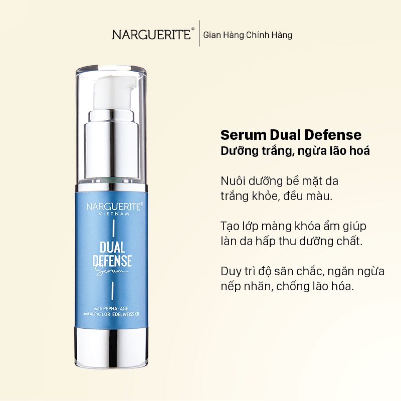 Serum Dual Defense Dưỡng Trắng, Chống Lão Hoá Narguerite (30ml)