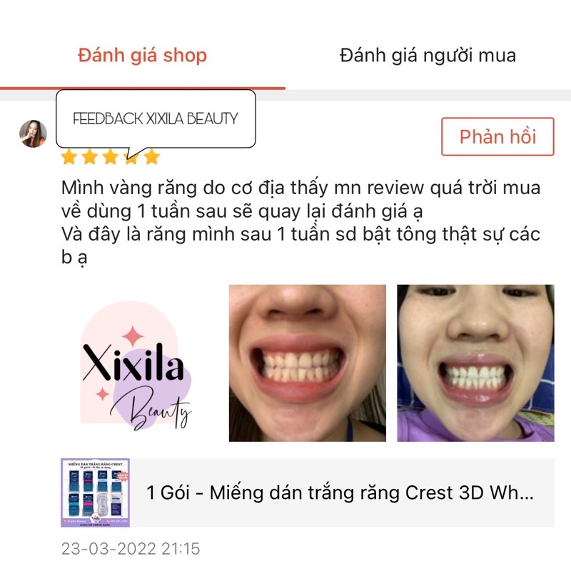 Miếng dán trắng răng Crest 3D White 1Hour Express trắng nhanh cấp tốc