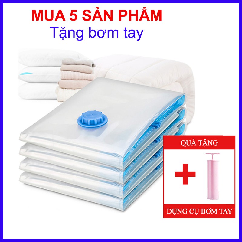 [QUÀ TẶNG] Túi hút chân không đựng chăn màn quần áo, chống nấm mốc viền xanh - mua 5 túi được tặng 1 bơm