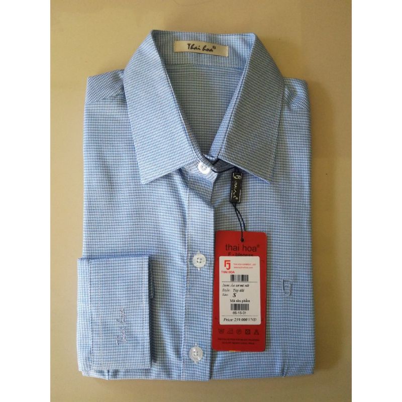 Áo thái hoà caro màu xanh 65-15