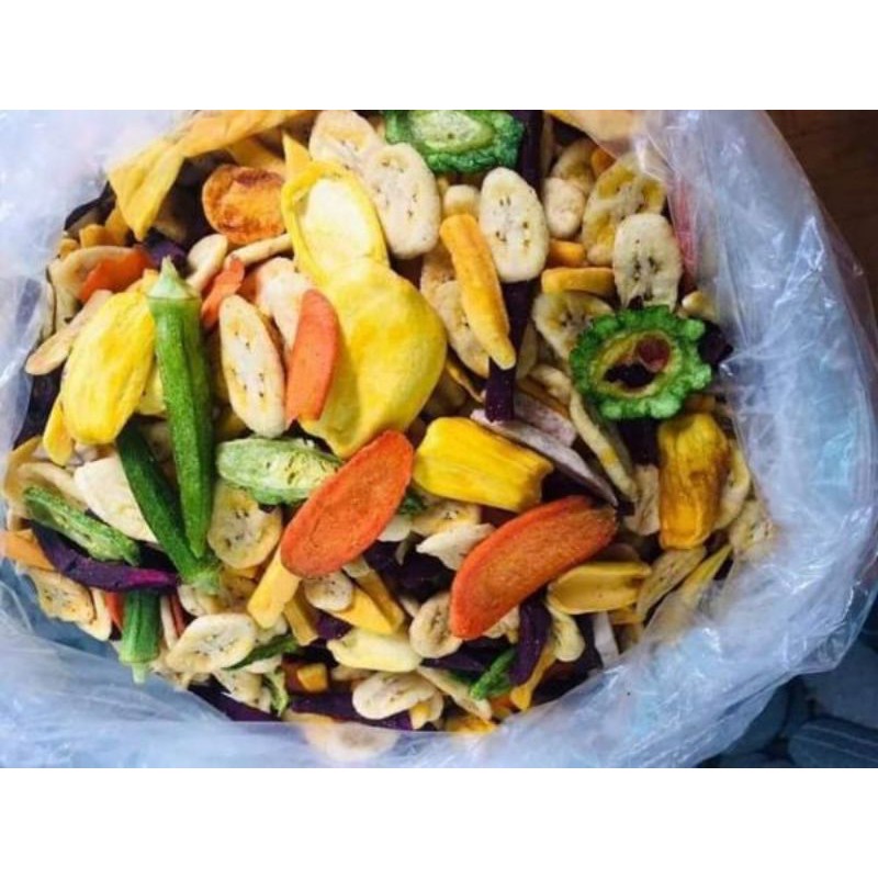 1kg thập cẩm trái cây sấy xuất khẩu, túi zip