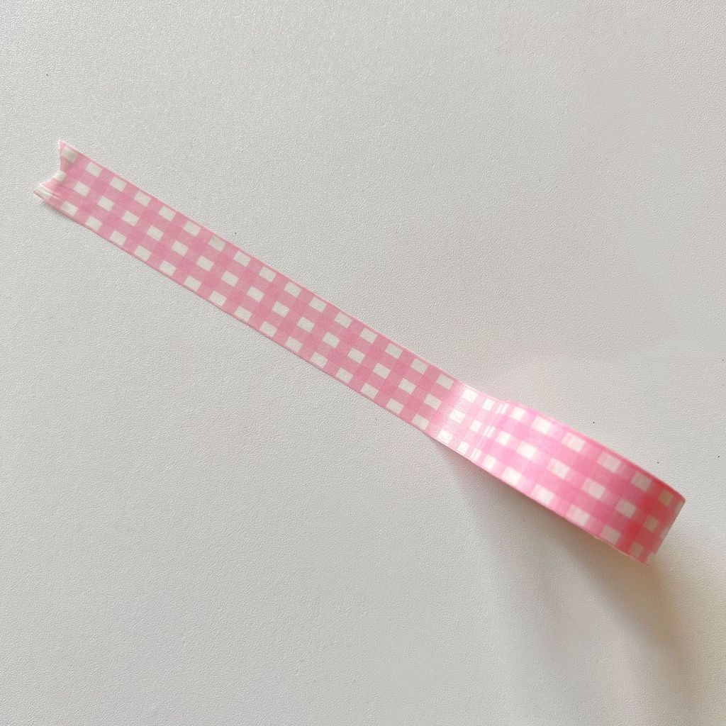 Cuộn băng dính bằng giấy họa tiết trái cherry / ca rô / hoa phong cách Hàn Quốc xinh xắn dùng trang trí thủ công